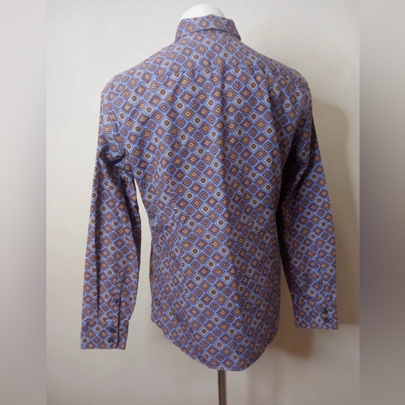 Lands’ End No Iron Supima Button-Up Shirt Women’s Size 8 Geometric Print - Picture 4 of 10